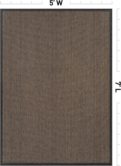 Alfombra tejido plano estilo yute 5x7ft gris oscuro