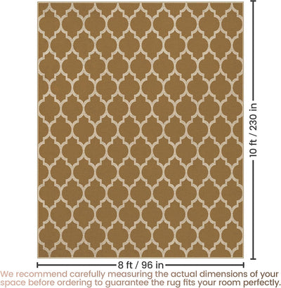 Alfombra marroquí yute 8x10pulg color caqui antideslizante