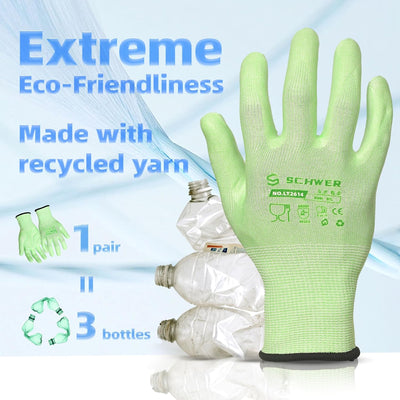 6 Pzas Guantes Jardinería Poliuretano Agua Transpirables