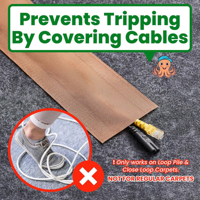 Cubierta de cable para alfombra organiza cables en el suelo