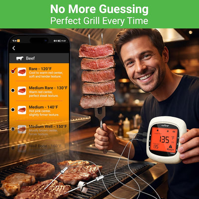 Termómetro carne Bluetooth 6 sondas inalámbricas LCD