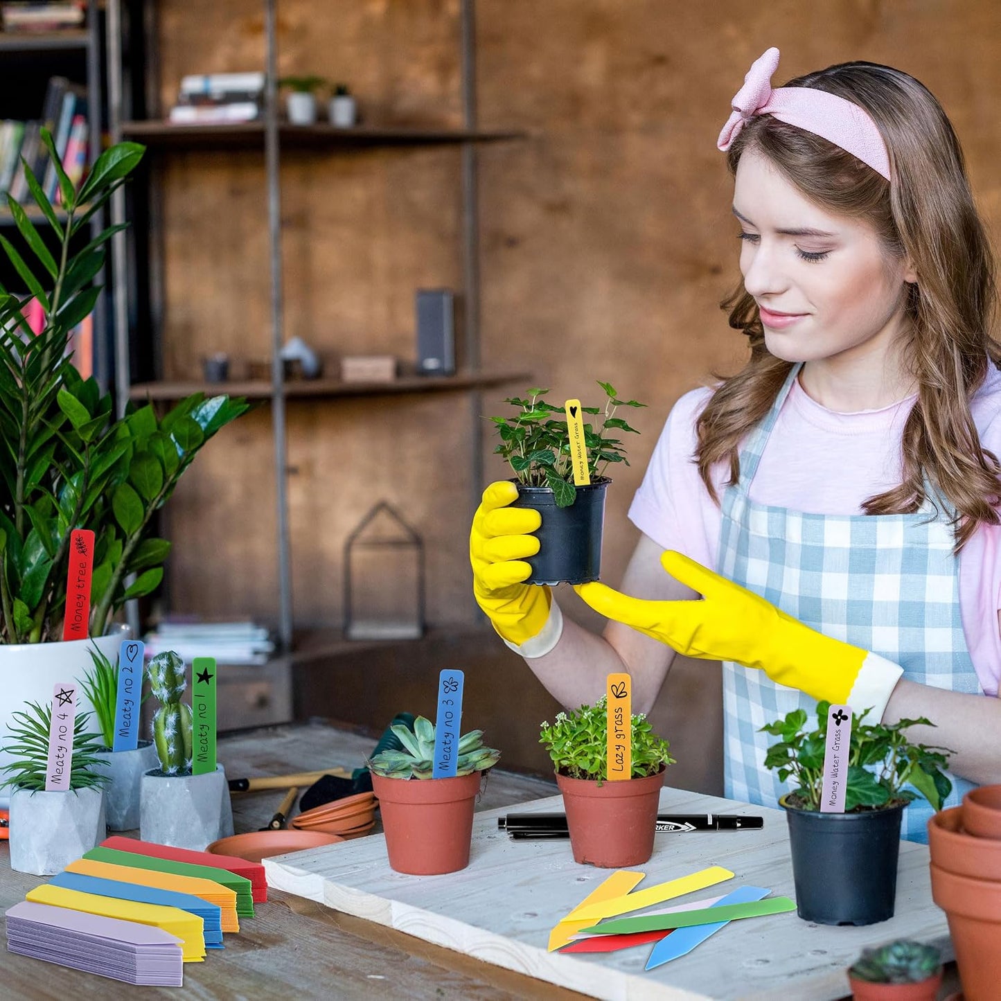 Etiquetas plástico jardín 4pulg 600uds