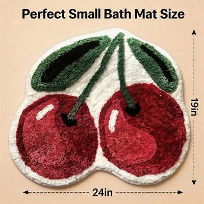 Alfombra baño cereza antideslizante suave 19.7x23.6in