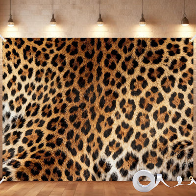Telón fondo leopardo 8x6ft cinta 32.8ft costuras reforzadas