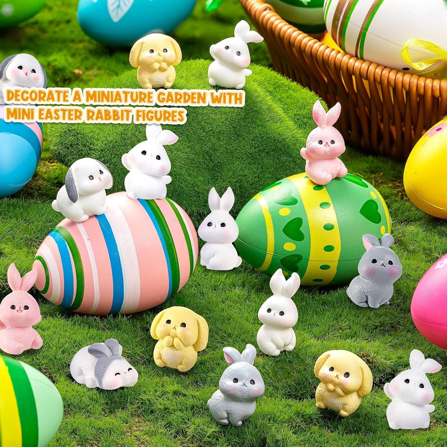 32 Figuras Resina Conejitos Pascua Decoración Hogar