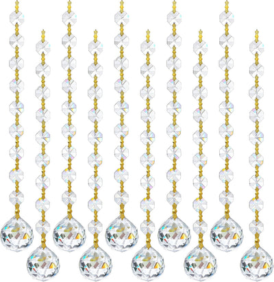 10 Pzas Cuentas Cristal 20mm para Guirnalda Candelabro