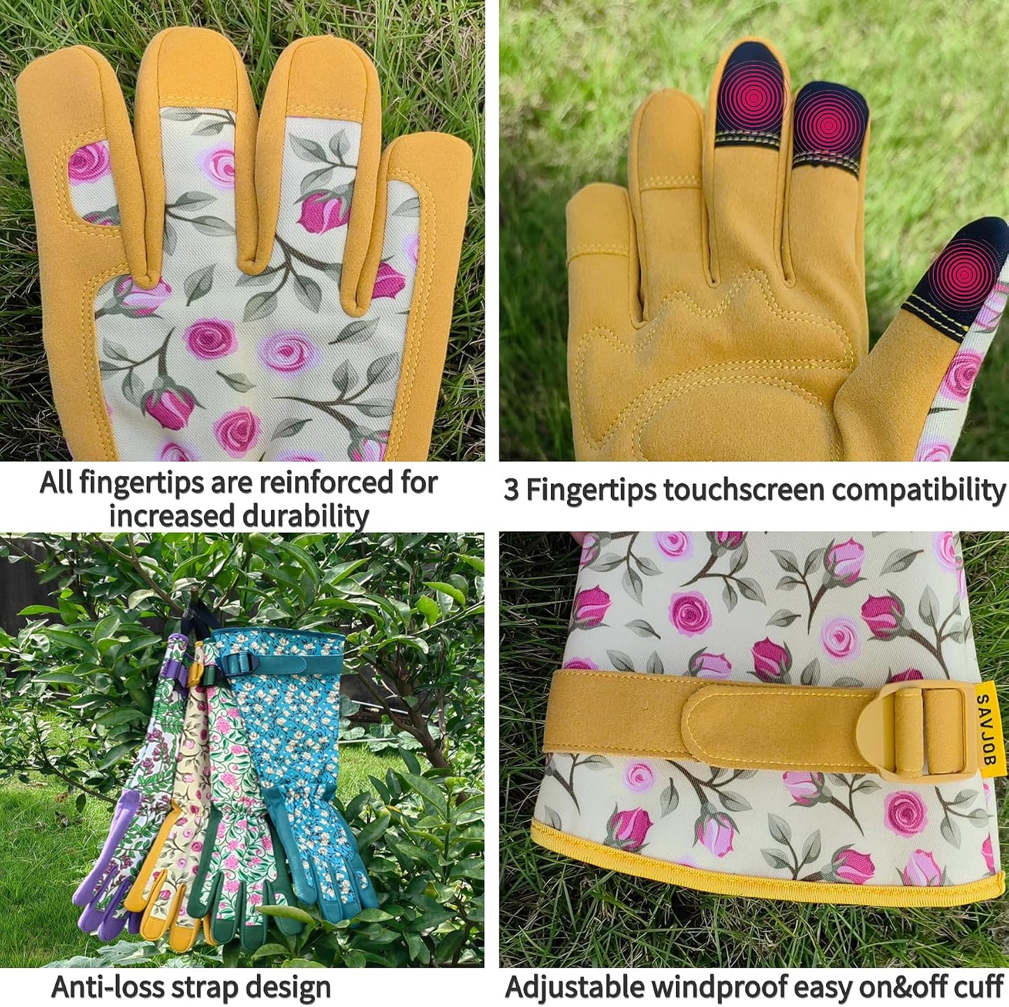 Guantes jardinería antiespinas largos tactil