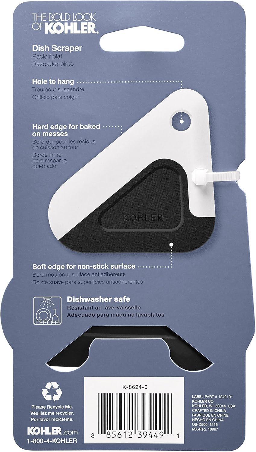 Raspador cocina silicona y nailon resistente calor blanco y carbón