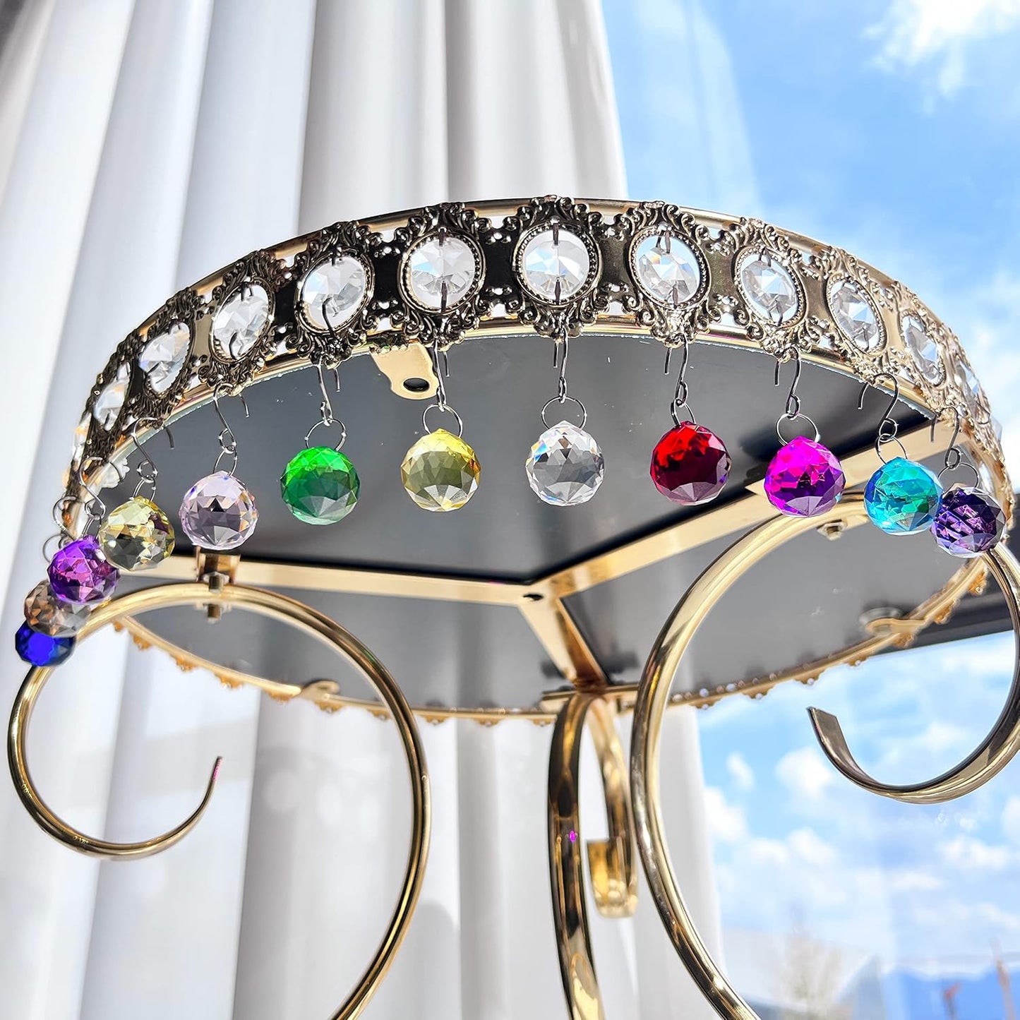 Cristal K9 facetado Feng Shui multicolor 12 pzas