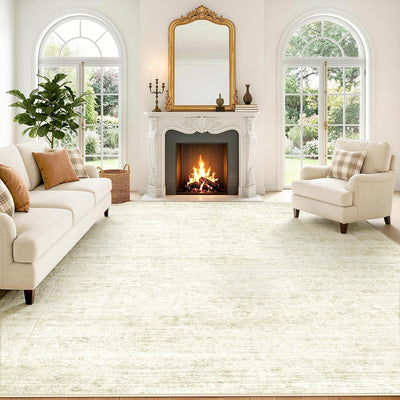 Alfombra lavable 8x10ft vintage antideslizante plegable beige