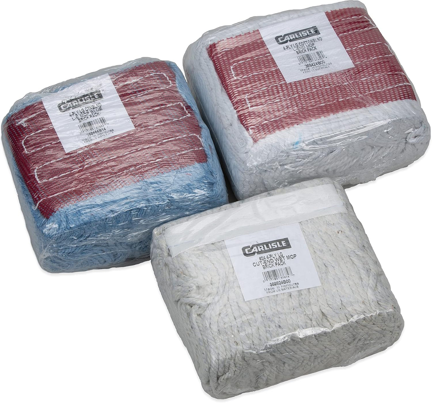 Cabezal trapeador algodón bucle banda roja 5pulg blanco