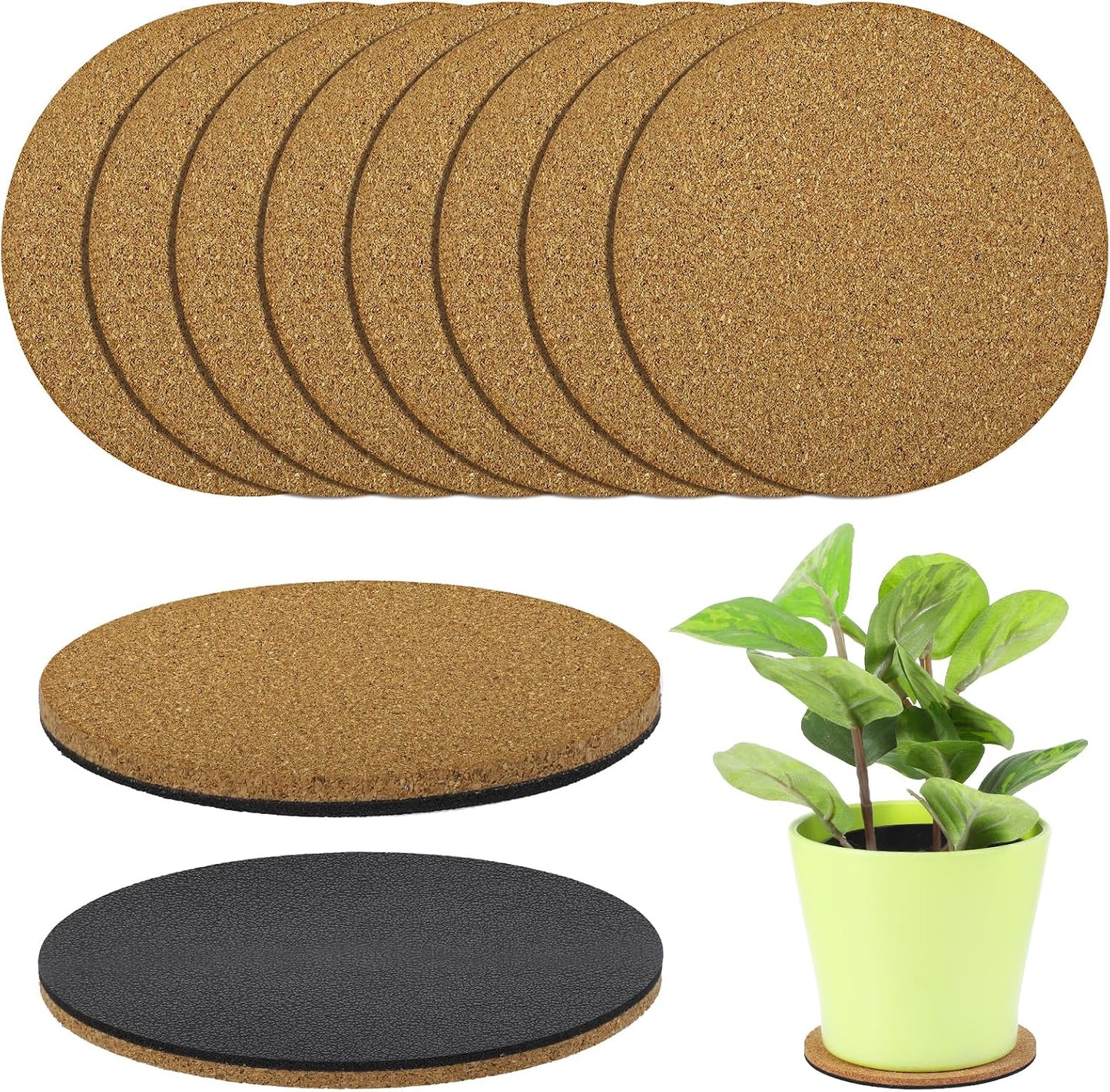 10 Tapetes Corcho 4pulg Absorbentes para Mostrador