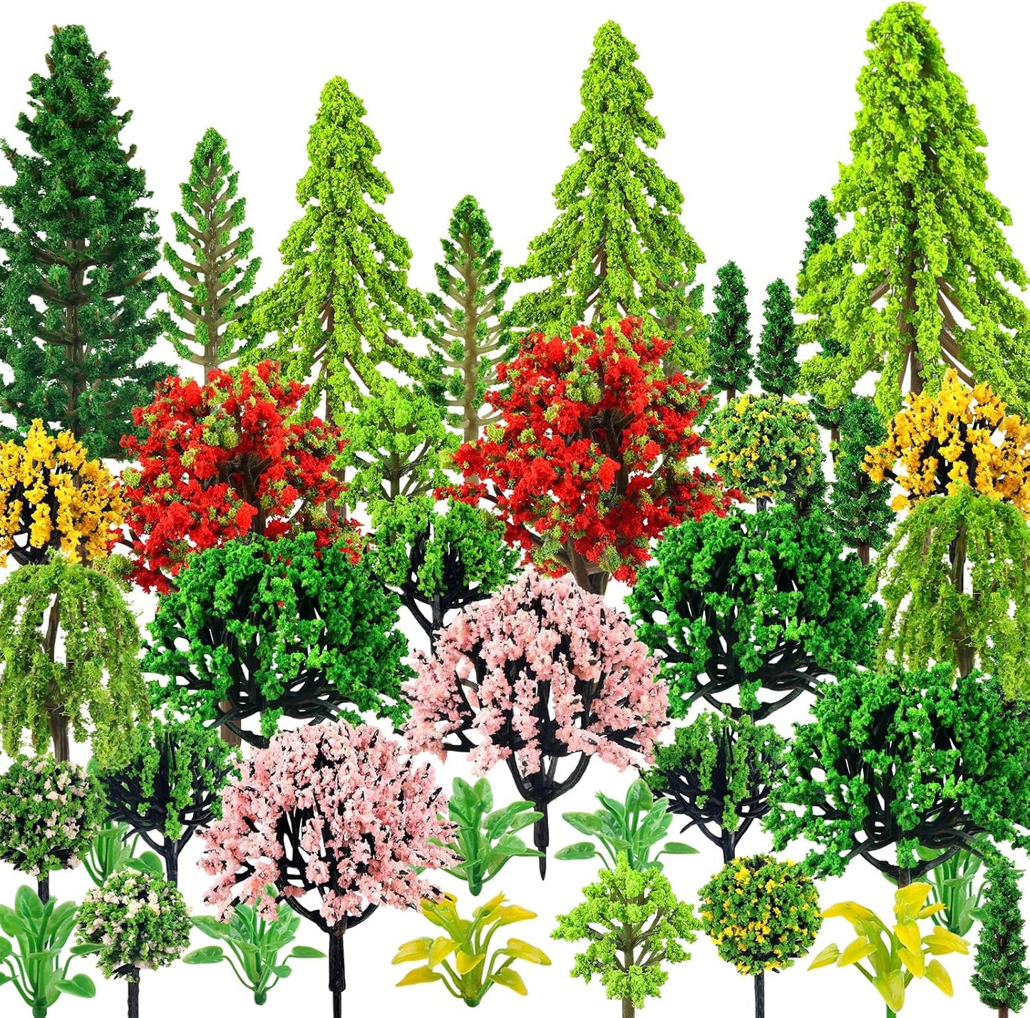 38 Mini Árboles Coloridos para Manualidades y Modelos