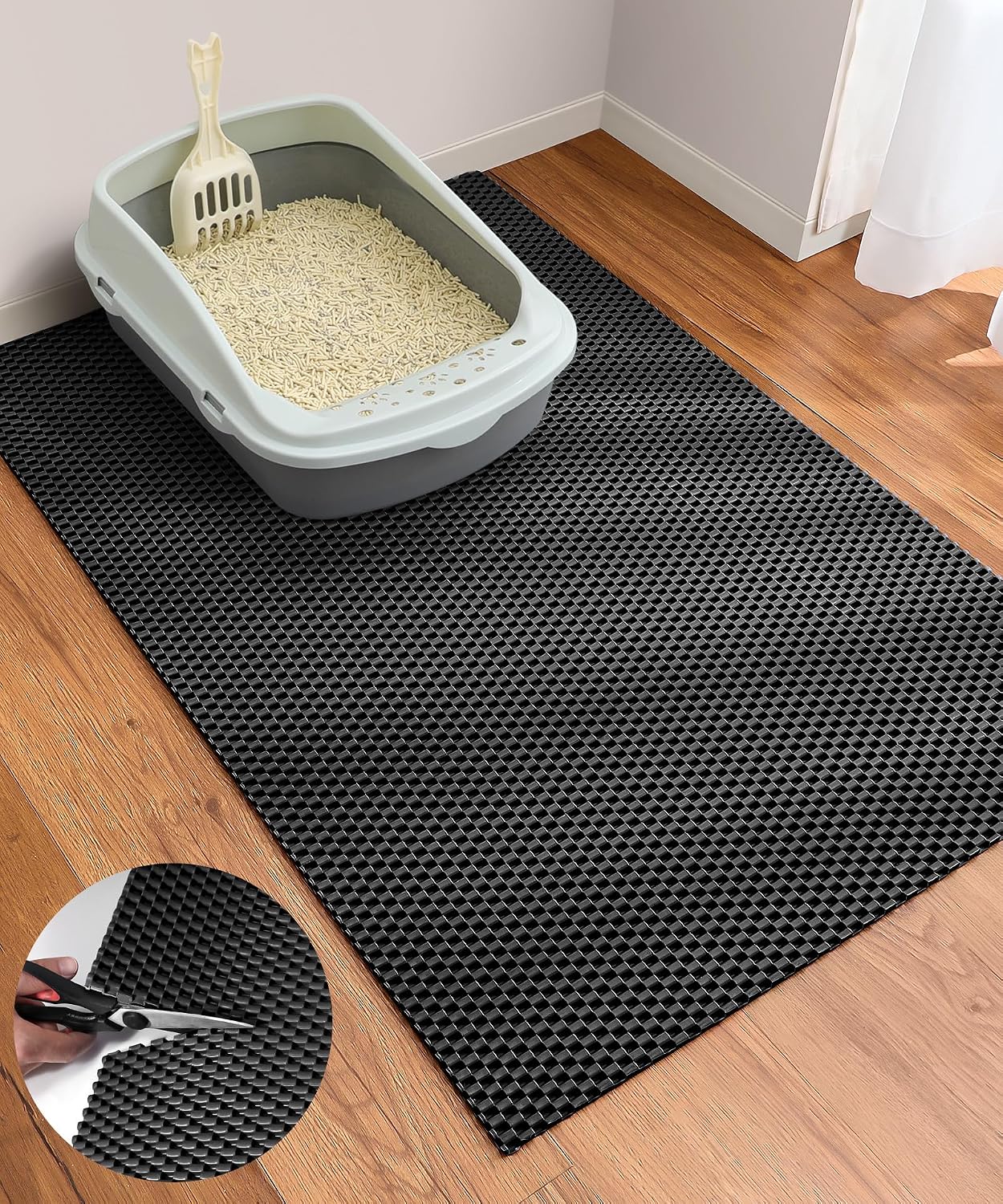 Tapete arena gatos 35x23pulg impermeable antideslizante