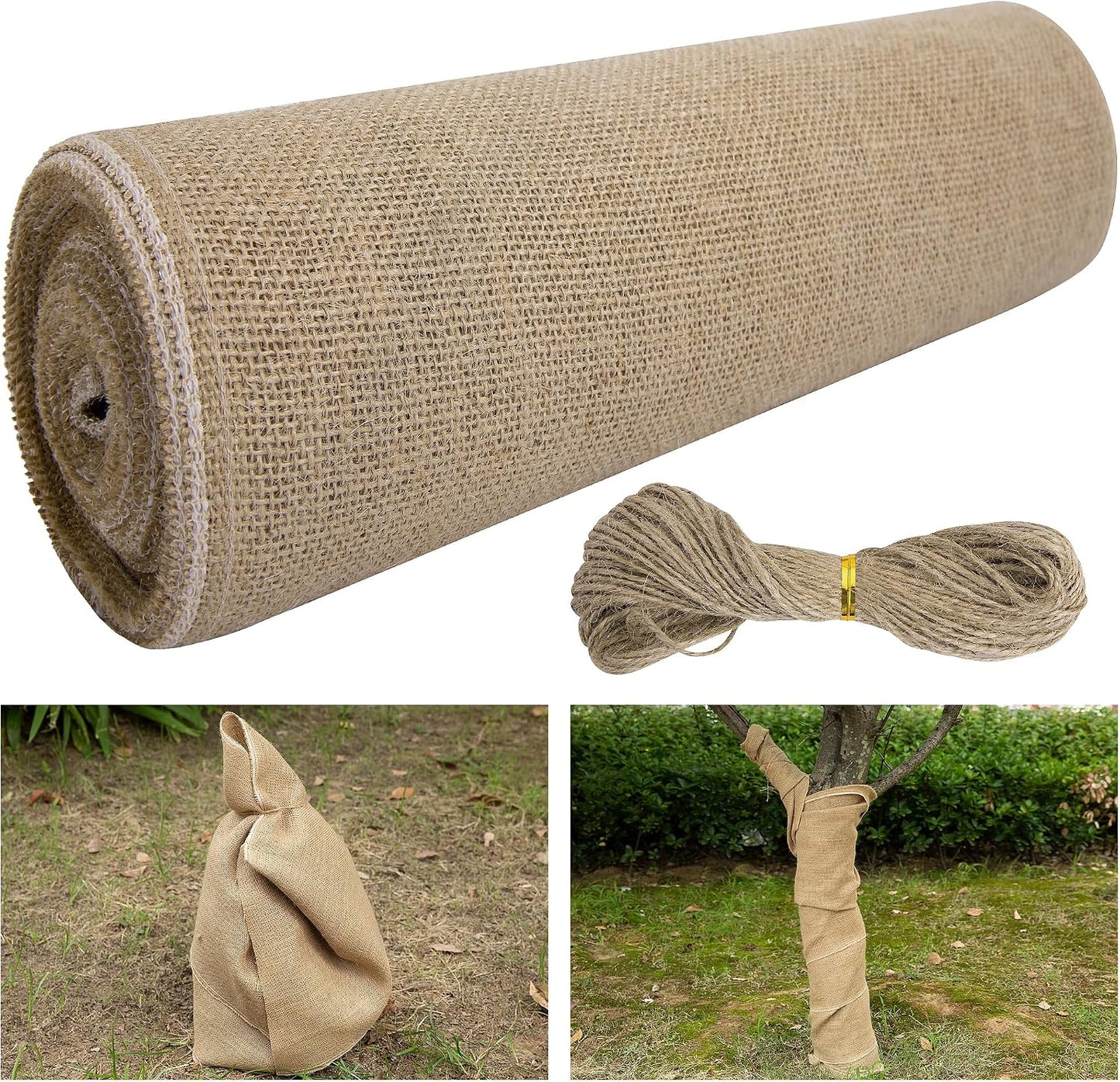 Rollos arpillera 15.7x19.7pulg protector tronco con cuerdas