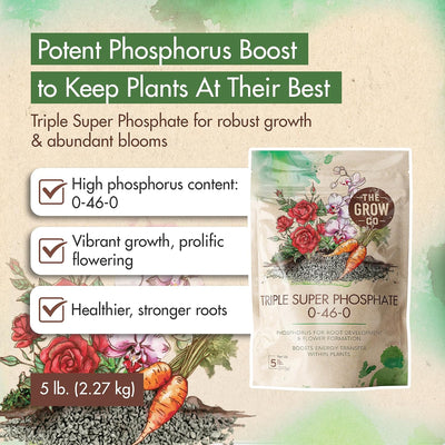 Fertilizante triple súper fosfato 0-46-0 para plantas 5lb
