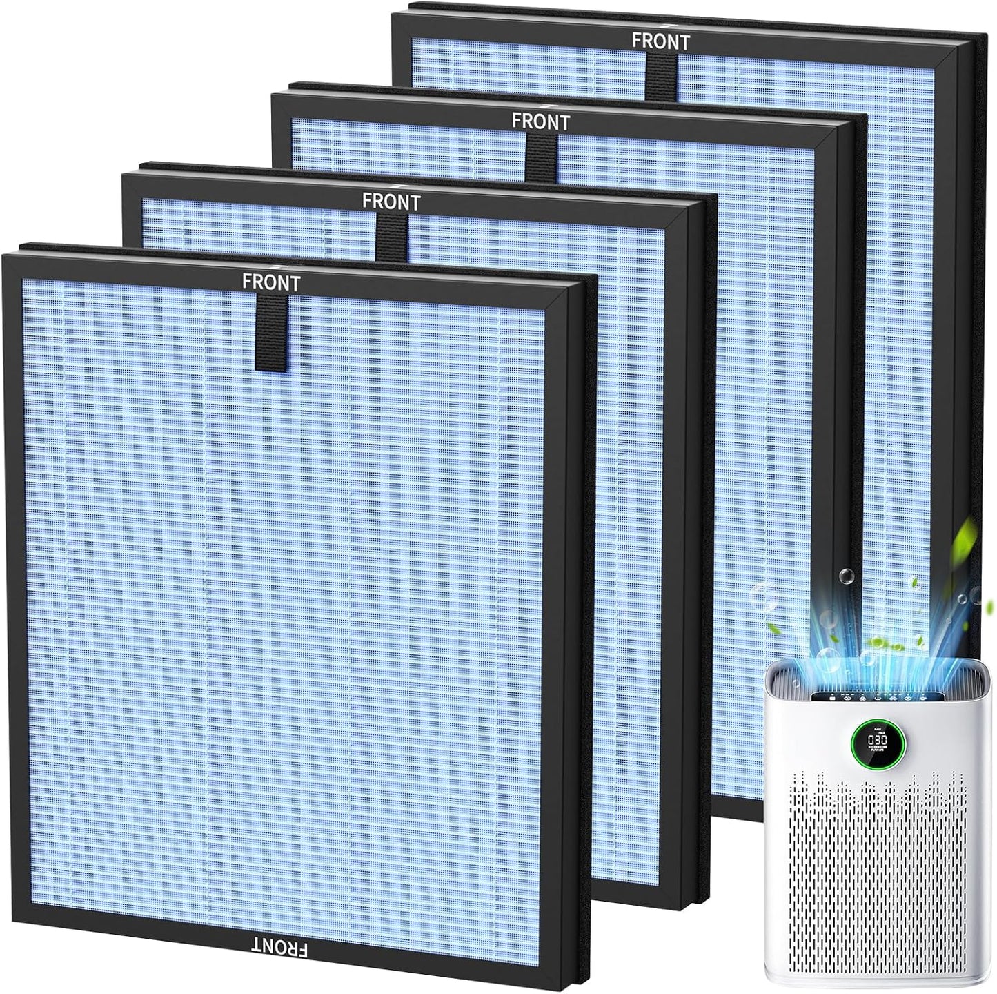 4 Filtros Hepa 3en1 con Carbón Activo para ECOSELF HAP603
