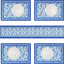 Juego de 5 manteles y caminos de mesa florales azules vintage