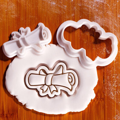 Juego de mini cortador de galletas y sellos de graduacion diploma fondant para fiesta