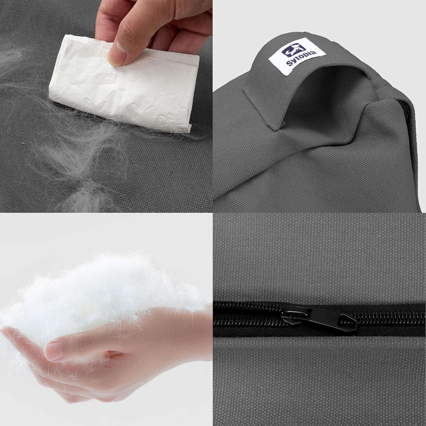 Cama lona perro mediano duradera funda impermeable gris oscuro