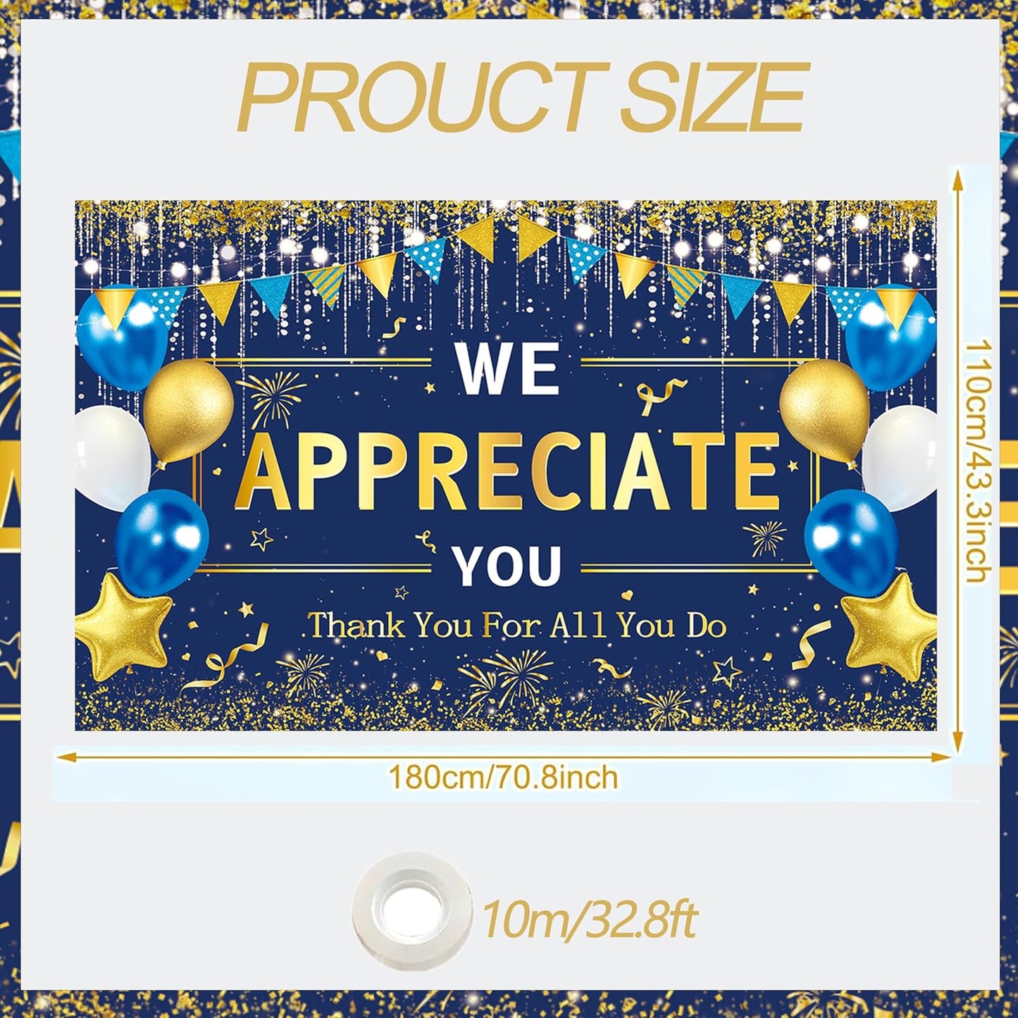 Fondo pancarta «We Appreciate You» 5.9x3.6pies