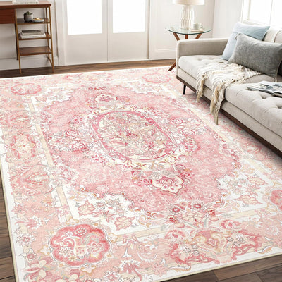 Alfombra bohemia 5x7ft diseño floral antideslizante