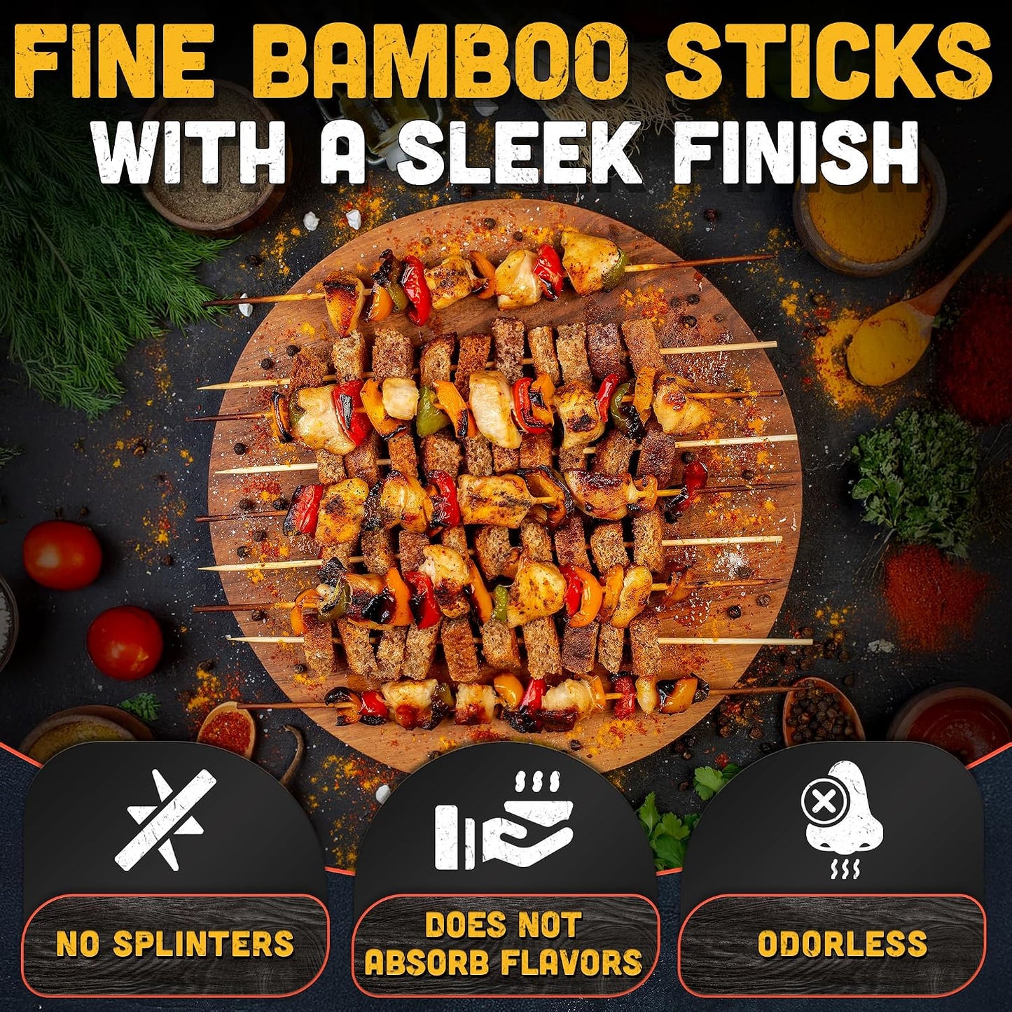 Set 120 Brochetas Bambú Extragrandes