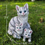 Estatua gato gris jardín figura decorativa patio