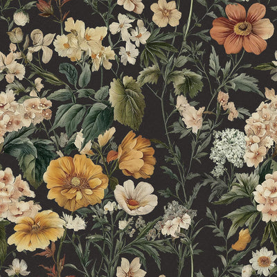 Papel tapiz floral autoadhesivo vintage 16.9x118.1pulg