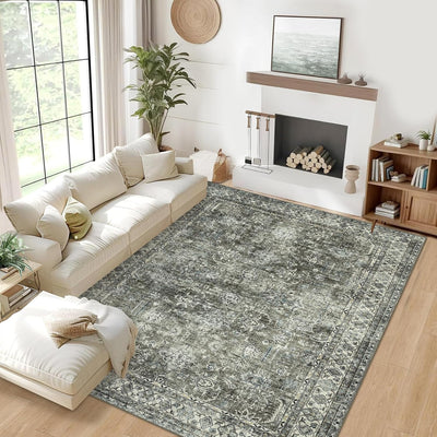 Alfombra comedor 10x13ft vintage lavable resistente manchas