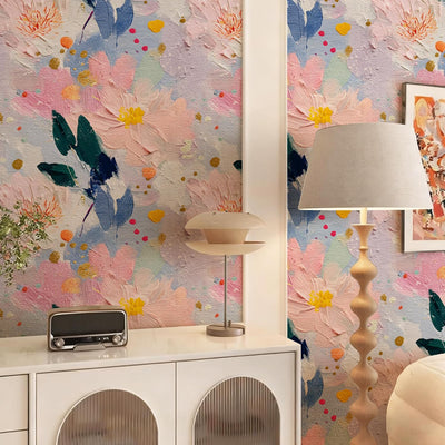 Papel tapiz floral extraíble 17.7x118pulg dormitorio estudio