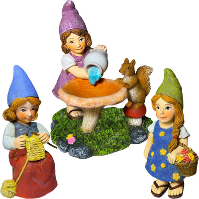 Figuras gnomos jardín 3 Pzas 3.5pulg decoración exterior e interior