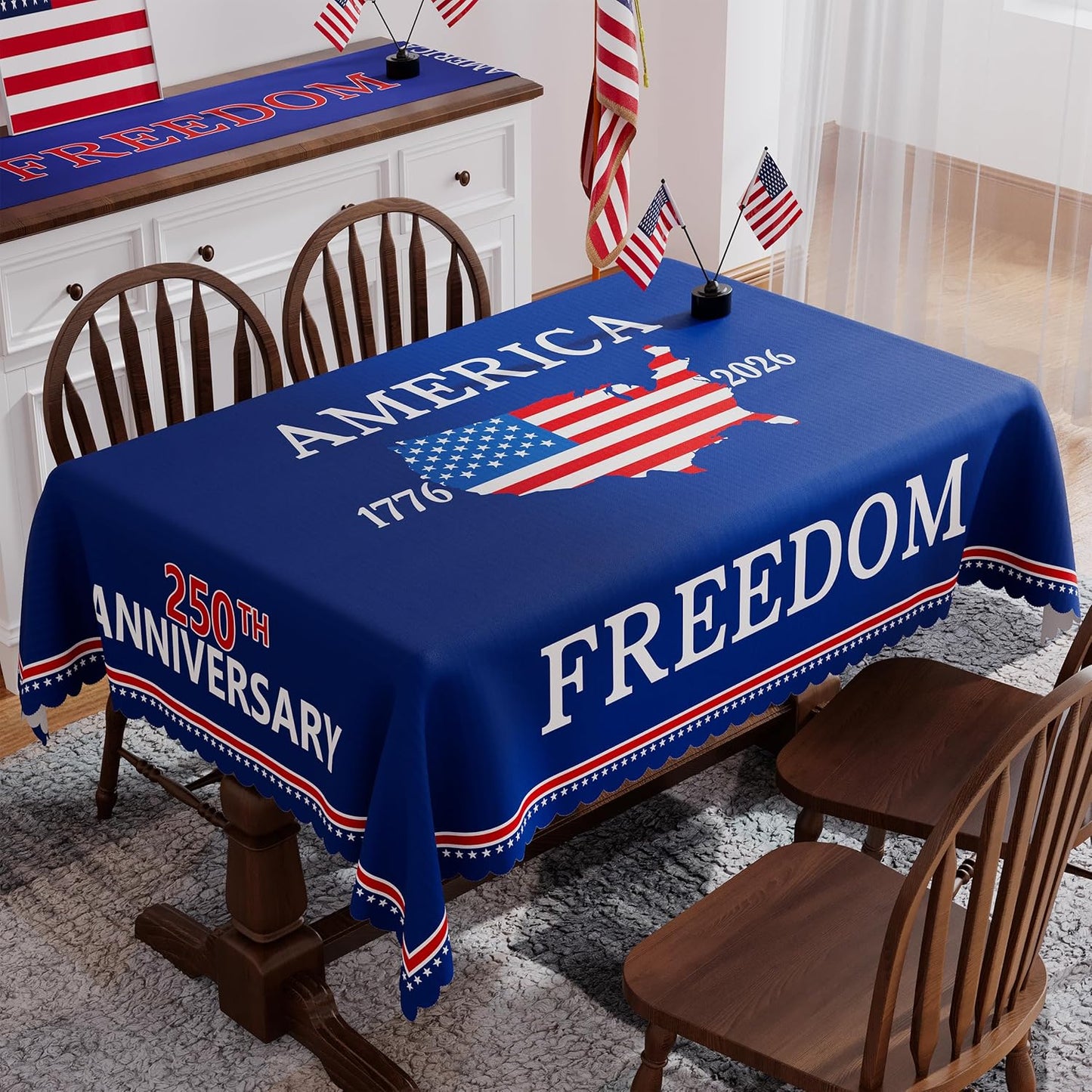 Mantel de aniversario 250 Estados Unidos 52 x 70 rectangular