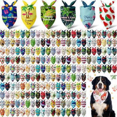 Bandanas triangulares perros verano ajustables patrón hojas coco