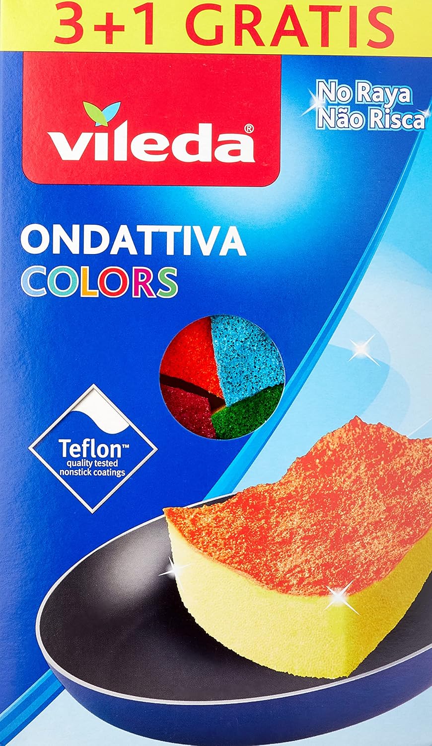 Esponja multicolor 5.1x8.7pulg 4 pzas