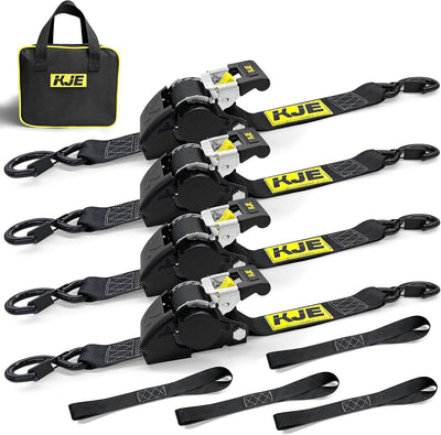 Correas trinquete retráctiles 2pulg x10ft 4 juegos 3300lb