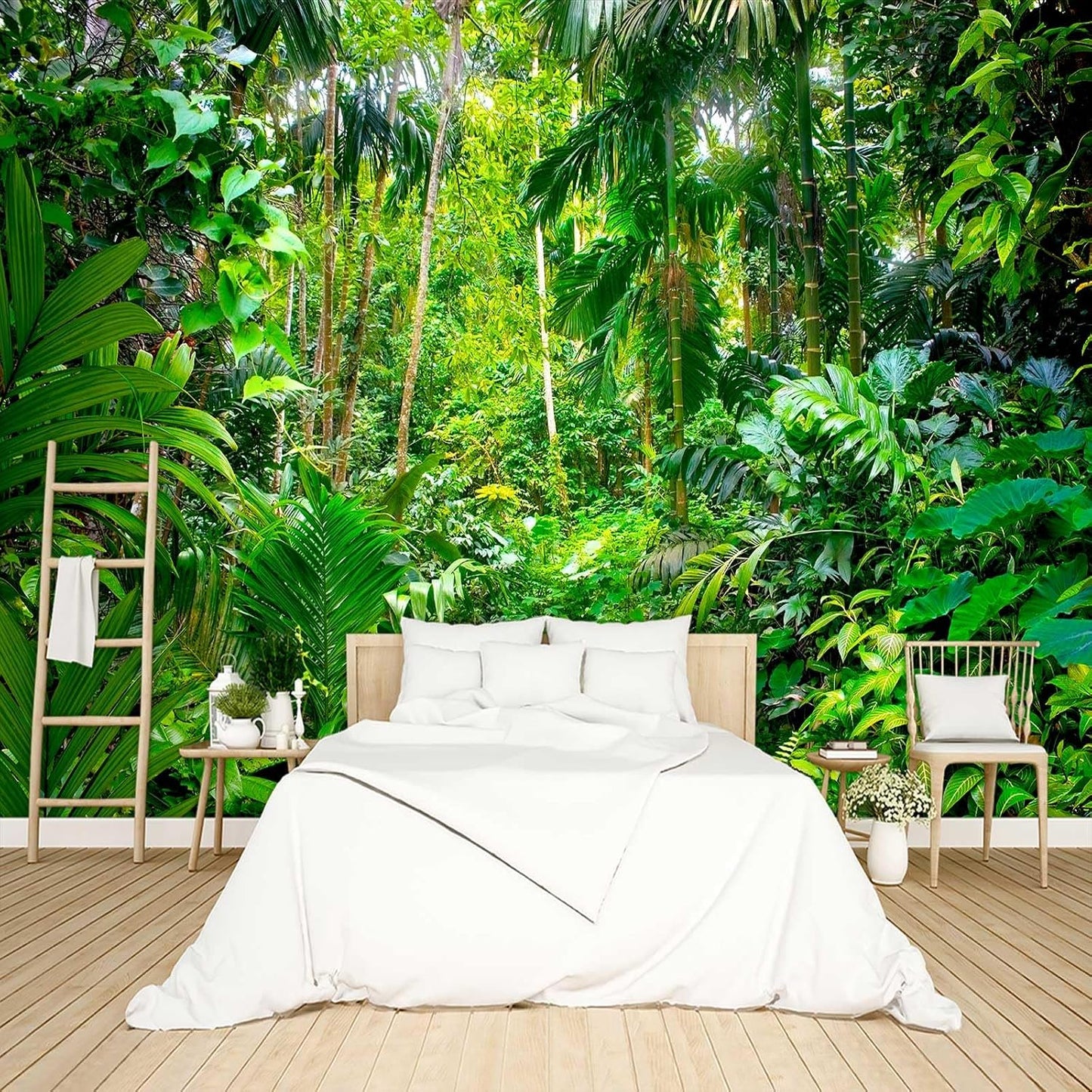 Papel tapiz botánico selva adhesivo para dormitorio 108x157