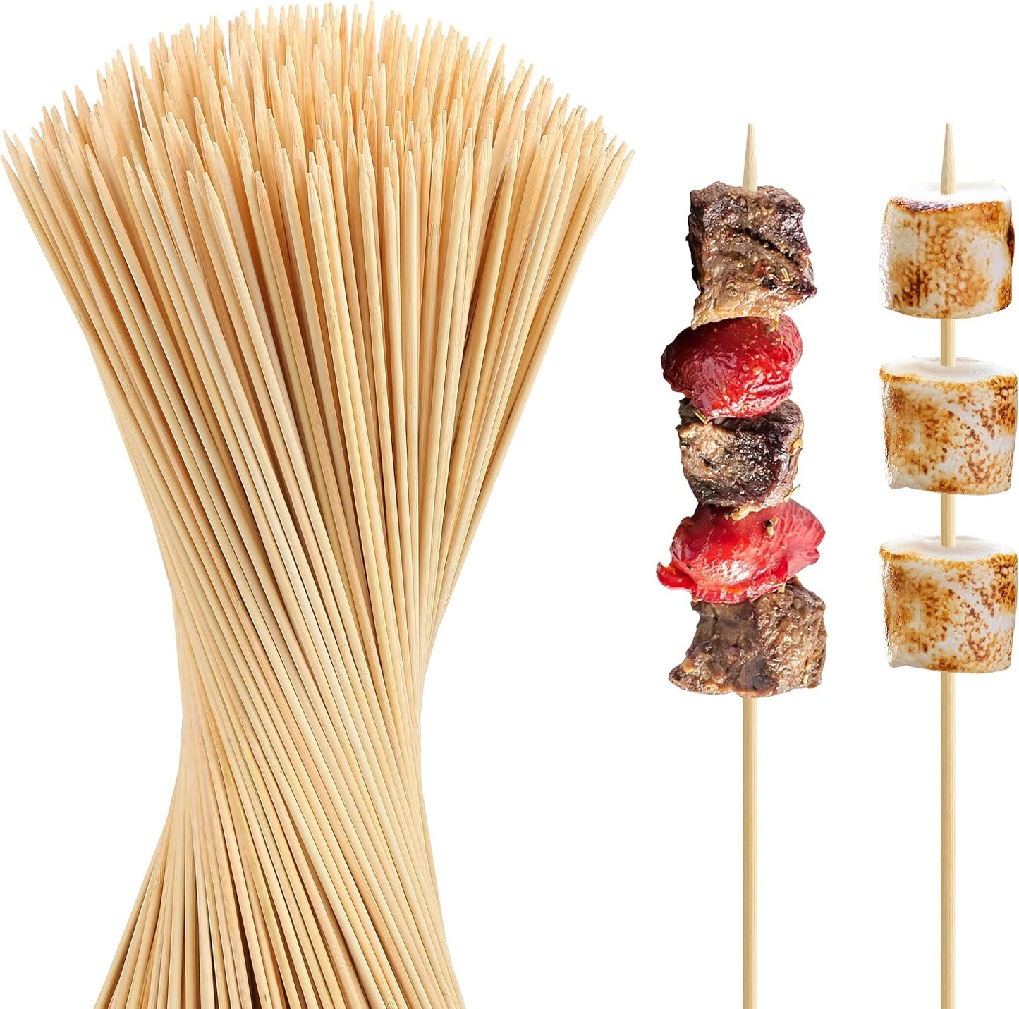 Palitos bambú 120uds 17.5pulg resistentes para asar parrilla