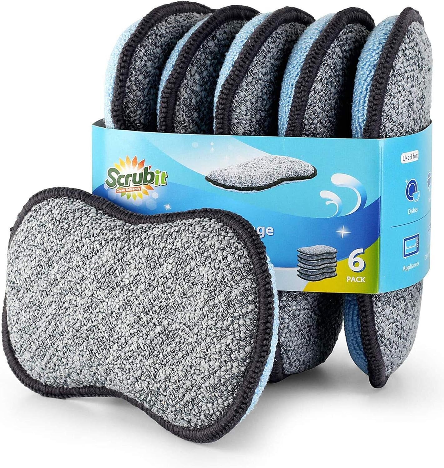 Esponjas microfibra antiarañazos para cocina set 6