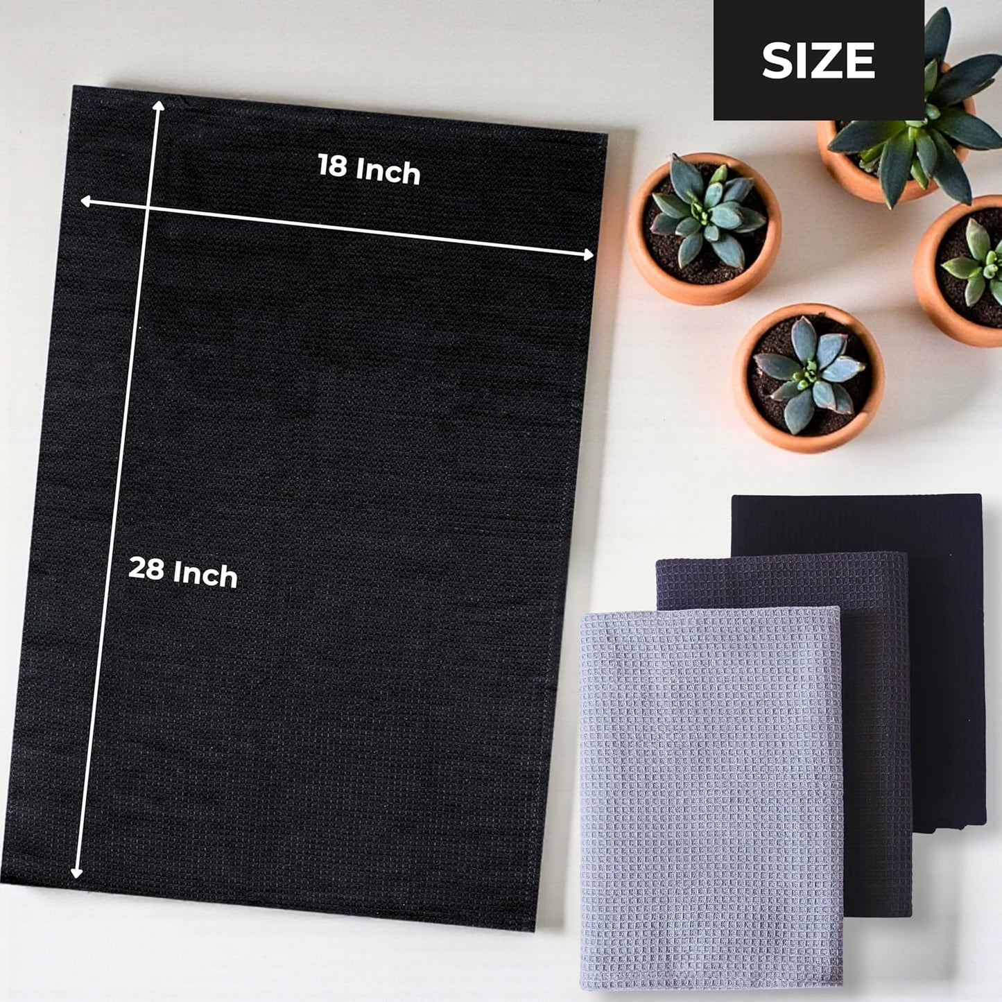 Toallas de cocina de algodón absorbentes sin pelusas juego de 222