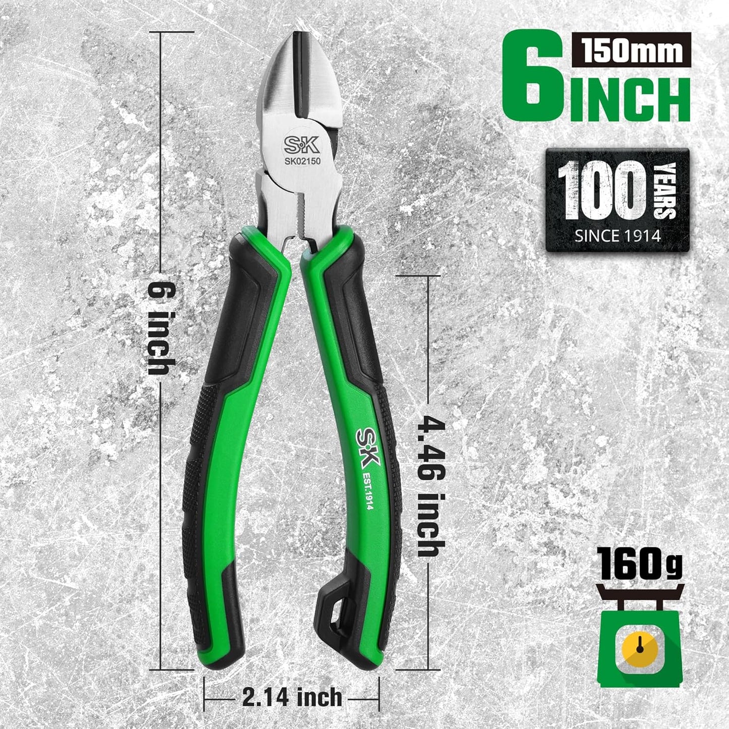 Alicates diagonales 6pulg acero alto carbono mango antiderrap