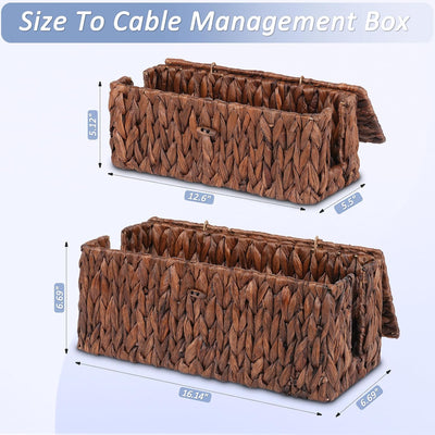 2 Cajas Organizadoras Cables Tejidas a Mano con Tapa