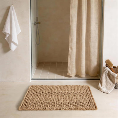 Alfombra baño bohemia antideslizante 20x30pulg color caqui