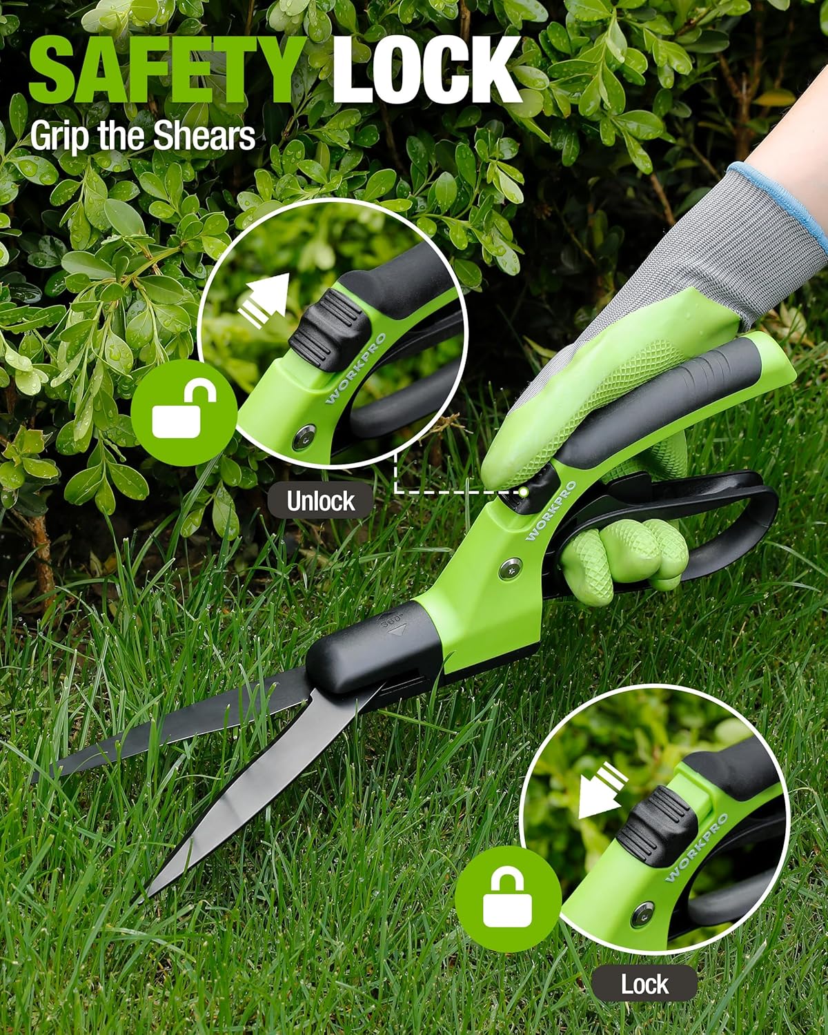 Tijeras de césped manual con mango TPR 15 pulg