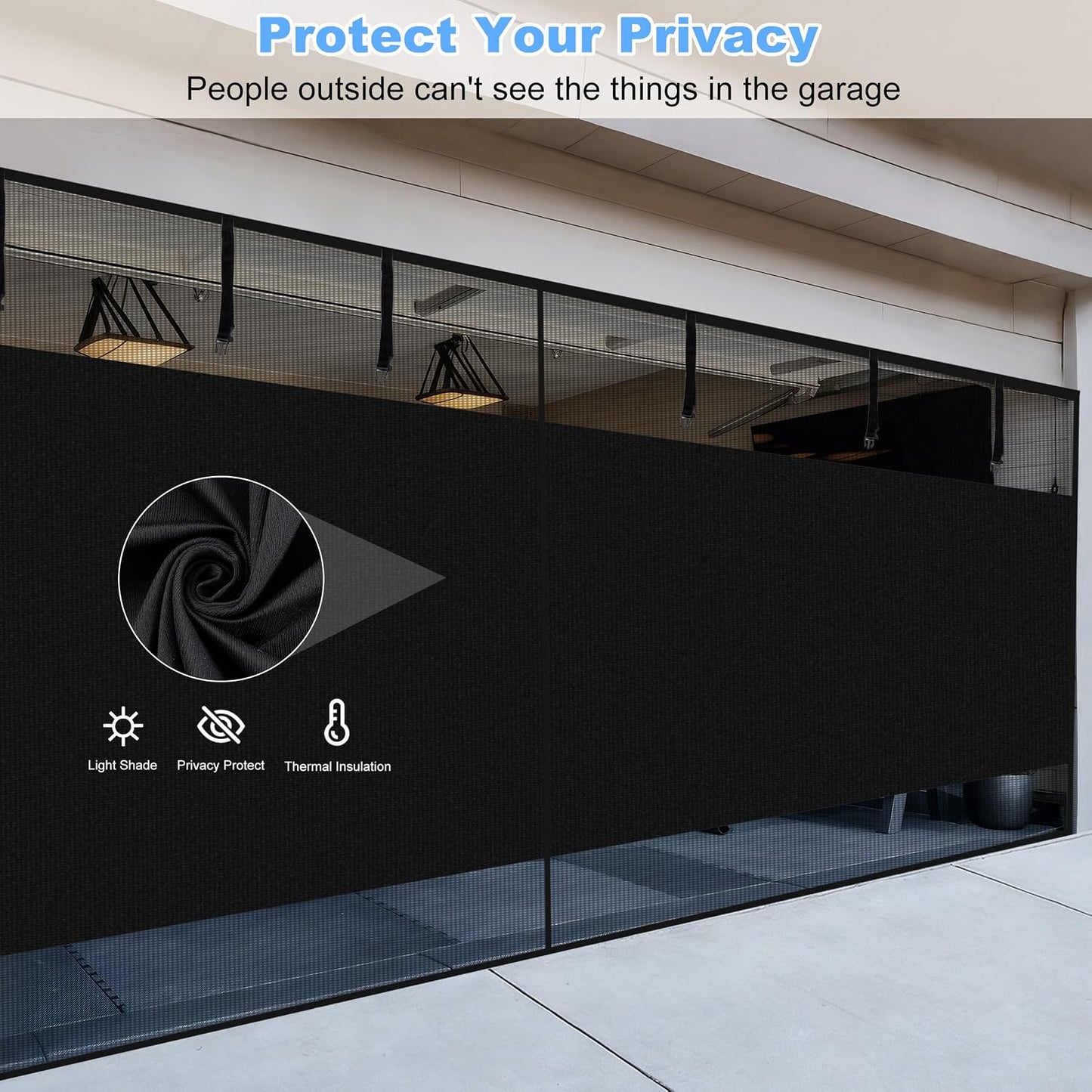 Pantalla opaca puerta garaje 10x7ft malla magnética retráctil