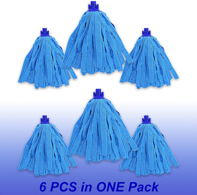 6 Pzas Trapeador Microfibra Azul Comp 0.8pulg