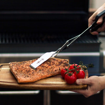 Pinzas parrilla 17pulg negro utensilios profesionales