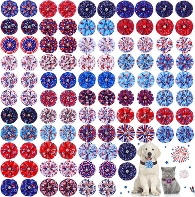 100 Pzas Collar Perro 4 de Julio Dijes Flores Bandera