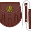 Sporran cuero con cinturón y cadena badge thistle