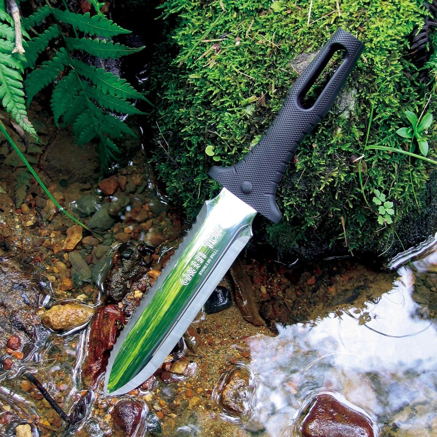 Cuchillo deshierbe acero inox 7.25pulg mango plástico